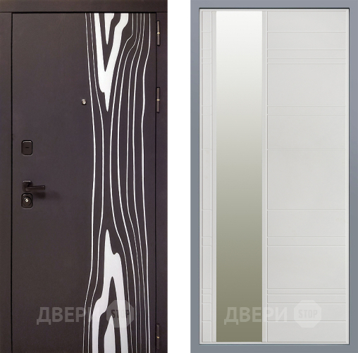 Дверь Заводские двери Леванте Зеркало Лира Белый софт в Дубне