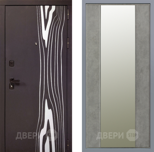 Дверь Заводские двери Леванте Зеркало Макси Бетон темный в Дубне