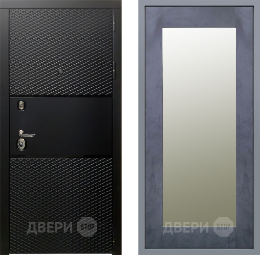 Дверь Заводские двери Тефлон Зеркало Модерн Бетон темный в Дубне