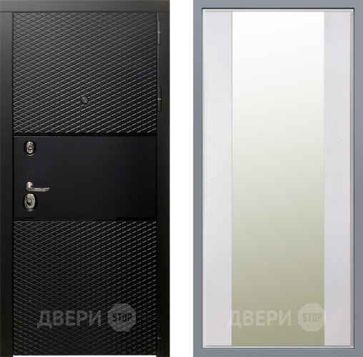 Дверь Заводские двери Тефлон Зеркало Макси Белый шелк в Дубне