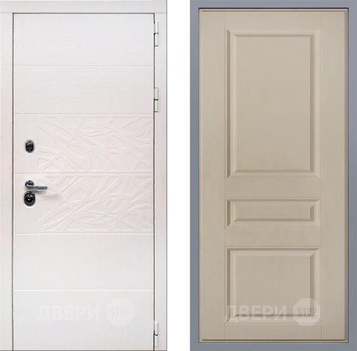 Дверь Заводские двери Дэко Вайт Стокгольм Шампань в Дубне