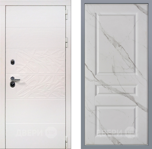 Дверь Заводские двери Дэко Вайт Стокгольм Мрамор белый в Дубне