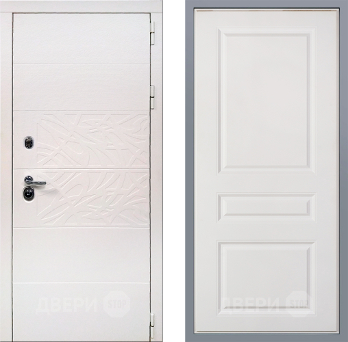 Дверь Заводские двери Дэко Вайт Стокгольм Белый софт в Дубне
