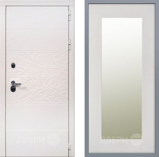Дверь Заводские двери Дэко Вайт Зеркало Модерн Белый софт в Дубне