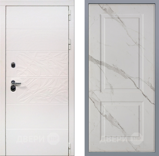 Дверь Заводские двери Дэко Вайт Доррен Мрамор белый в Дубне