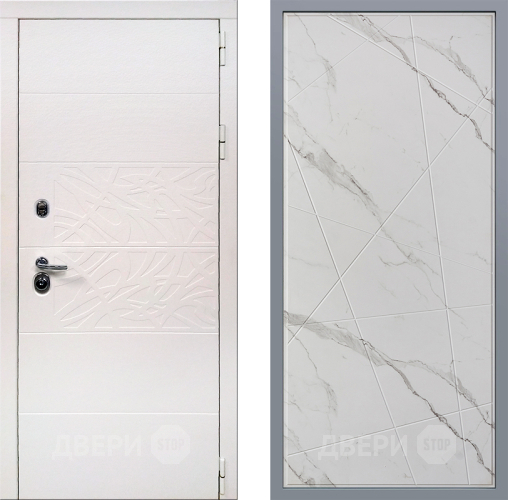 Дверь Заводские двери Дэко Вайт Флитта Мрамор белый в Дубне