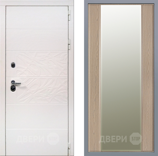 Дверь Заводские двери Дэко Вайт Зеркало Макси Беленый дуб в Дубне