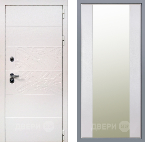 Дверь Заводские двери Дэко Вайт Зеркало Макси Белый шелк в Дубне