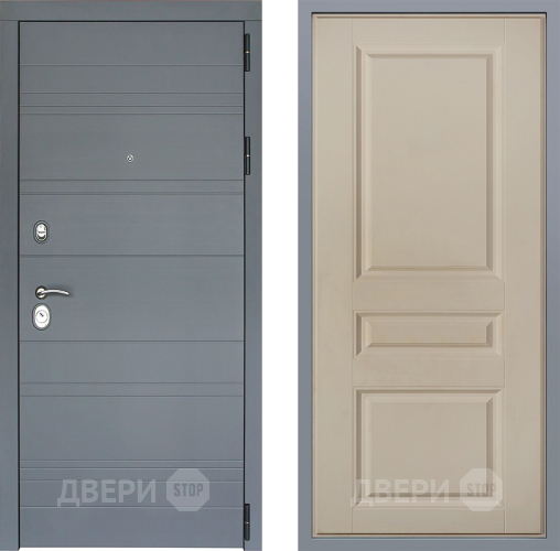 Дверь Заводские двери Лира Софт графит Стокгольм Шампань в Дубне