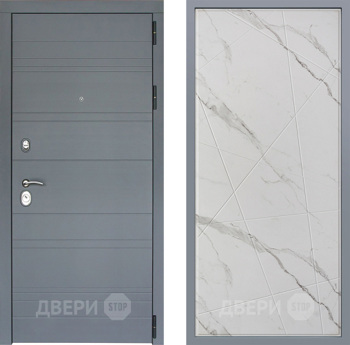 Дверь Заводские двери Лира Софт графит Флитта Мрамор белый в Дубне