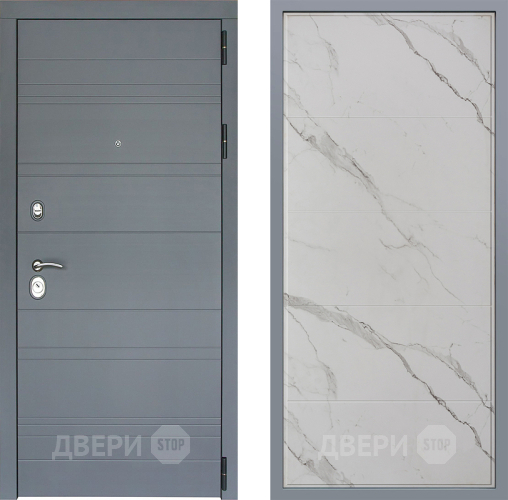 Дверь Заводские двери Лира Софт графит Тривия Мрамор белый в Дубне