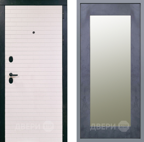 Дверь Заводские двери Сохо Зеркало Модерн Бетон темный в Дубне