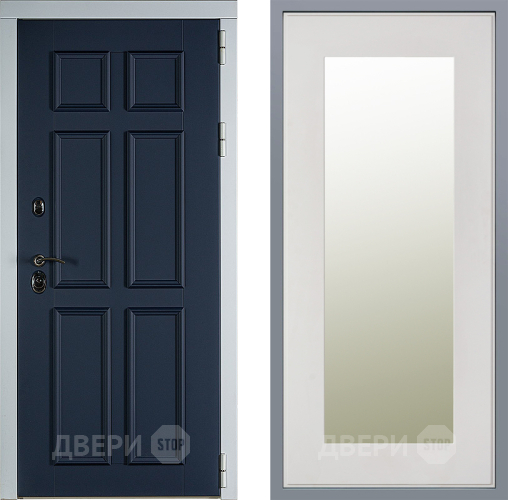 Дверь Заводские двери Стокгольм Зеркало Модерн Белый софт в Дубне