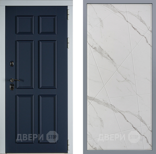 Дверь Заводские двери Стокгольм Флитта Мрамор белый в Дубне