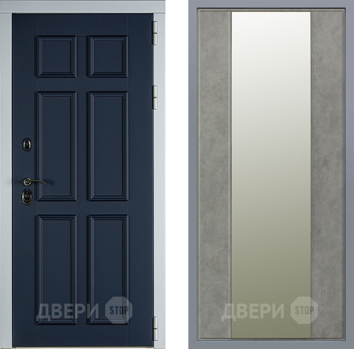 Дверь Заводские двери Стокгольм Зеркало Макси Бетон темный в Дубне