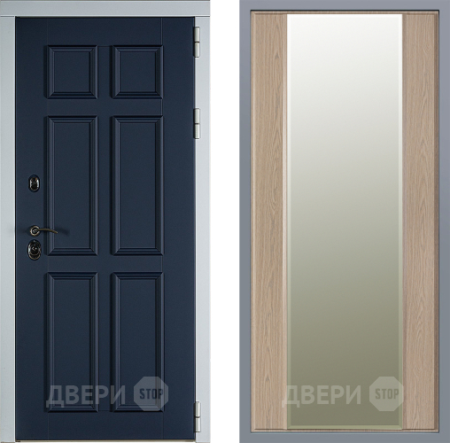 Дверь Заводские двери Стокгольм Зеркало Макси Беленый дуб в Дубне