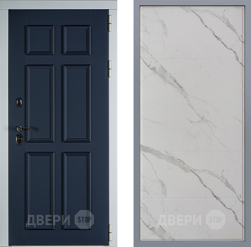 Дверь Заводские двери Стокгольм Тривия Мрамор белый в Дубне