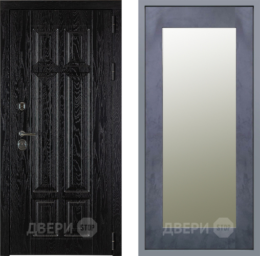 Дверь Заводские двери Мюнхен Зеркало Модерн Бетон темный в Дубне