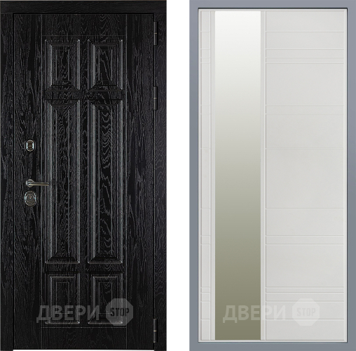 Дверь Заводские двери Мюнхен Зеркало Лира Белый софт в Дубне