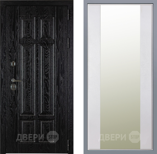 Дверь Заводские двери Мюнхен Зеркало Макси Белый шелк в Дубне