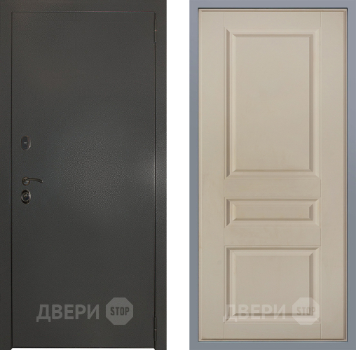 Дверь Заводские двери Эталон 3к антик серебро Стокгольм Шампань в Дубне