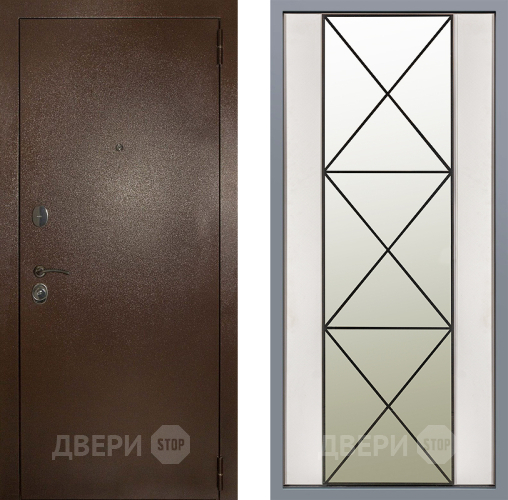 Дверь Заводские двери Эталон 3к антик медь Зеркало Перфекто Структурное дерево в Дубне
