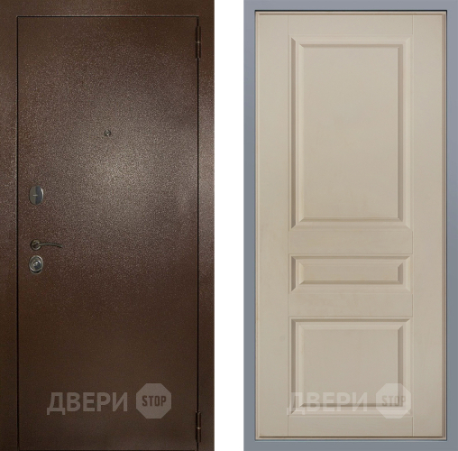 Дверь Заводские двери Эталон 3к антик медь Стокгольм Шампань в Дубне