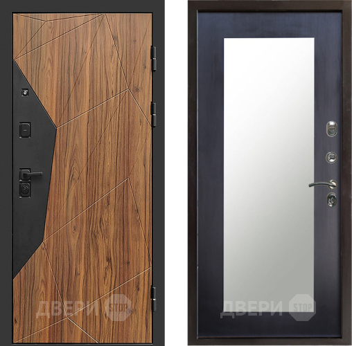 Входная металлическая Дверь Престиж Avangard Зеркло Пастораль Венге в Дубне