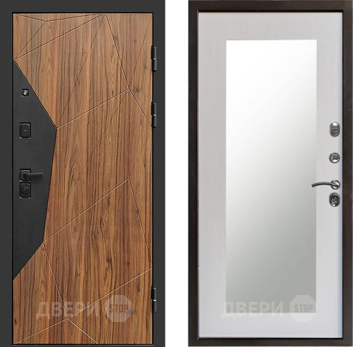Входная металлическая Дверь Престиж Avangard Зеркло Пастораль Лиственница белая в Дубне