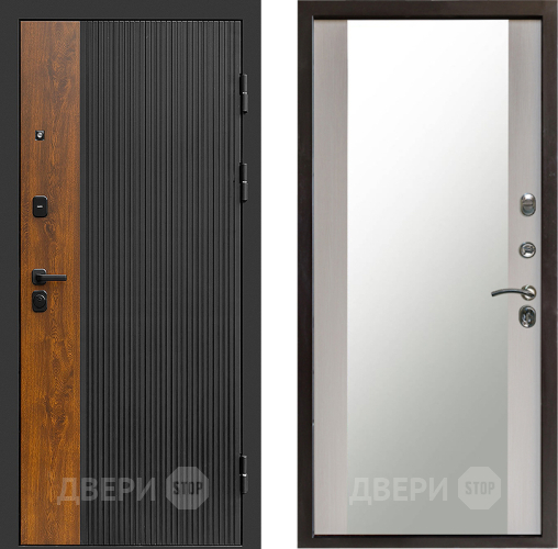 Входная металлическая Дверь Престиж Prestizh Зеркало Лиственница белая в Дубне