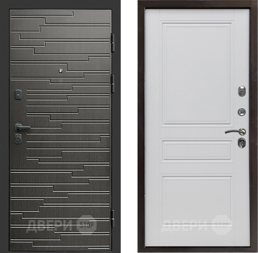 Входная металлическая Дверь Престиж Rivera Классика Белый матовый в Дубне