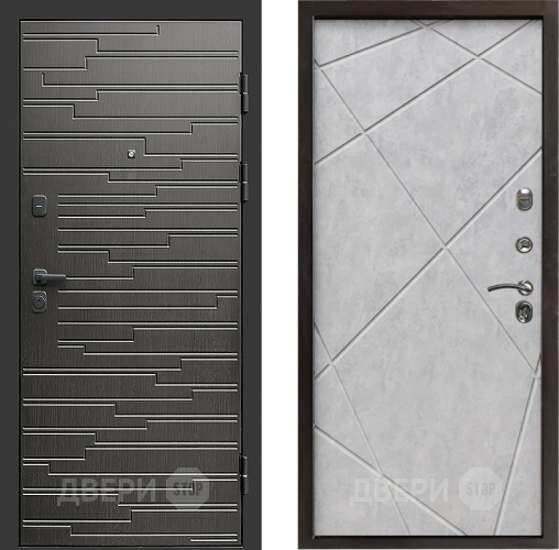 Входная металлическая Дверь Престиж Rivera Лучи Бетон светлый в Дубне