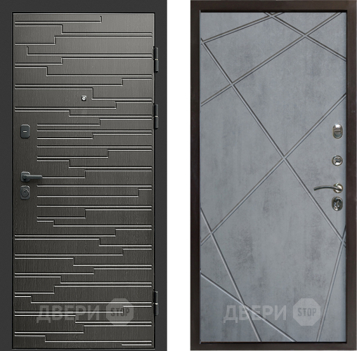 Входная металлическая Дверь Престиж Rivera Лучи Бетон темный в Дубне