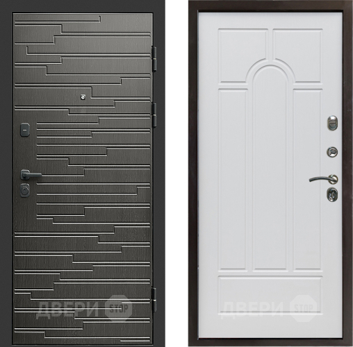 Входная металлическая Дверь Престиж Rivera Арка Белое дерево в Дубне