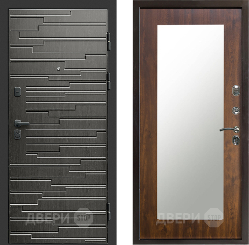 Входная металлическая Дверь Престиж Rivera Зеркло Пастораль Дуб в Дубне