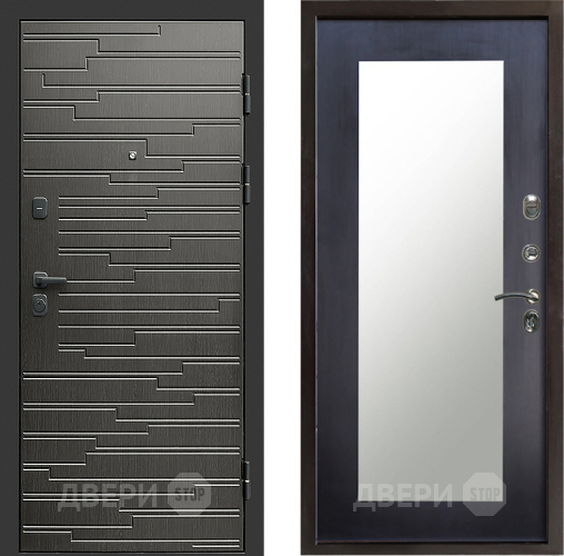 Входная металлическая Дверь Престиж Rivera Зеркло Пастораль Венге в Дубне