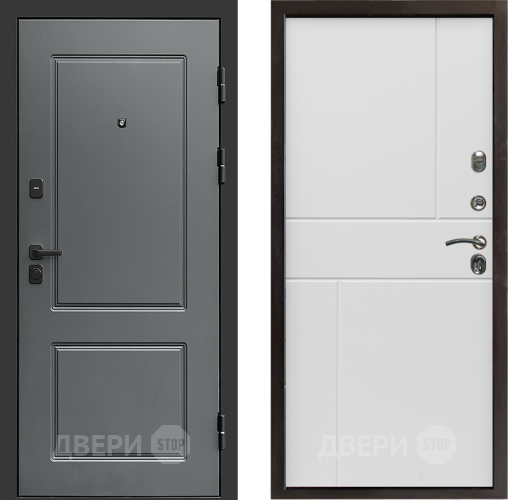 Входная металлическая Дверь Престиж Verona Горизонт Бетон белый в Дубне