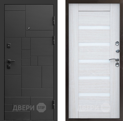 Входная металлическая Дверь Престиж Kvadro Царга Лиственница белая в Дубне