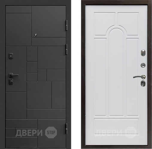 Входная металлическая Дверь Престиж Kvadro Арка Белое дерево в Дубне