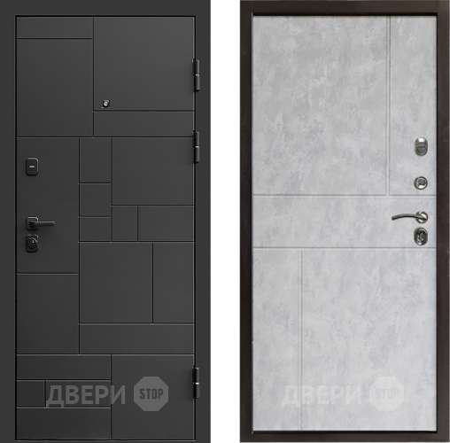 Входная металлическая Дверь Престиж Kvadro Горизонт Бетон светлый в Дубне