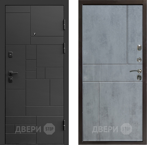 Входная металлическая Дверь Престиж Kvadro Горизонт Бетон темный в Дубне