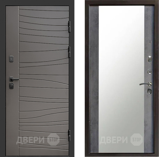 Входная металлическая Дверь Престиж Siciliya Зеркало Бетон темный в Дубне