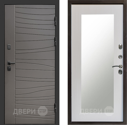 Входная металлическая Дверь Престиж Siciliya Зеркло Пастораль Лиственница белая в Дубне