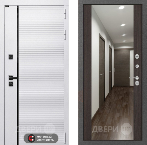 Входная металлическая Дверь Лабиринт (LABIRINT) Royal Зеркало Максимум Венге в Дубне