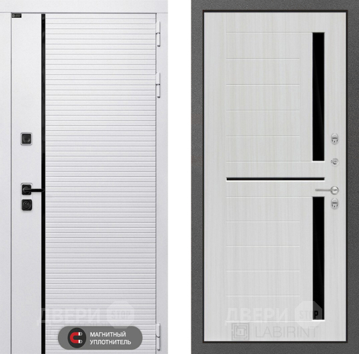 Входная металлическая Дверь Лабиринт (LABIRINT) Royal 02 Сандал белый в Дубне