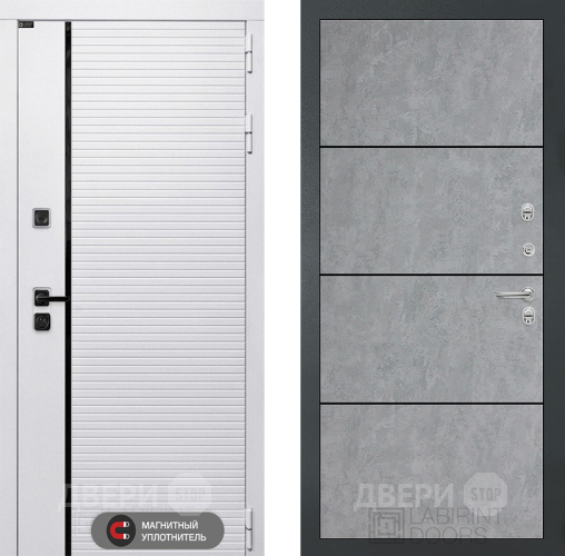 Входная металлическая Дверь Лабиринт (LABIRINT) Royal 25 Бетон светлый в Дубне