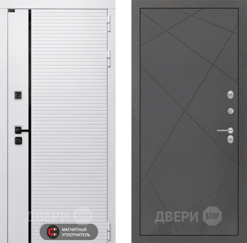 Входная металлическая Дверь Лабиринт (LABIRINT) Royal 24 Графит софт в Дубне