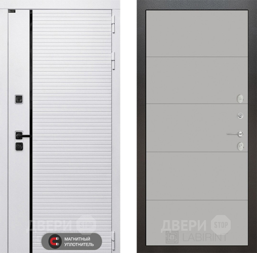 Входная металлическая Дверь Лабиринт (LABIRINT) Royal 13 Грей софт в Дубне