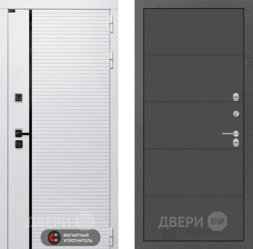 Входная металлическая Дверь Лабиринт (LABIRINT) Royal 13 Графит софт в Дубне