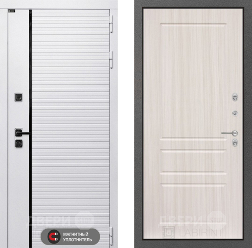 Входная металлическая Дверь Лабиринт (LABIRINT) Royal 03 Сандал белый в Дубне